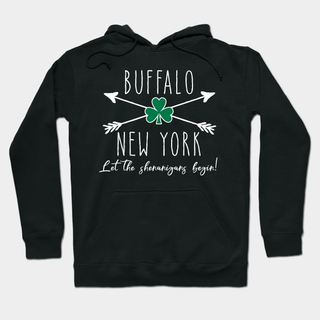 Buffalo New York St Patricks Day Hoodie by Scarebaby